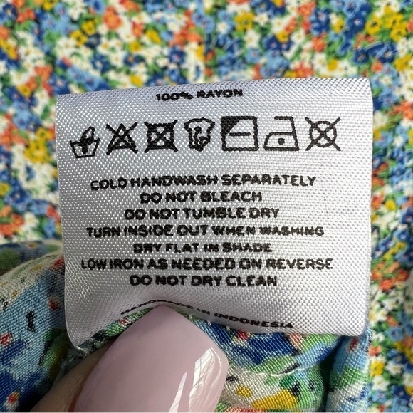 Faithfull The Brand Revolve Jeanette Floral Spring Summer Mini Dress, Sz Large - Picture 7 of 12